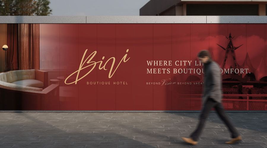 Bivi Boutique Hotel signage wall